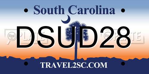 DSUD28 South Carolina License Plate