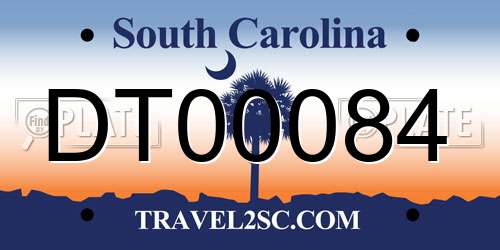 DT00084 South Carolina License Plate