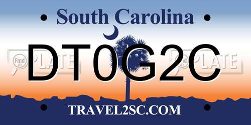 DT0G2C South Carolina License Plate