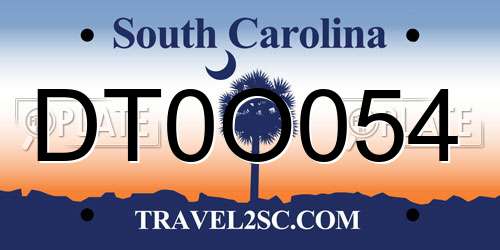 DT0O054 South Carolina License Plate