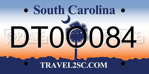 DT0O084 South Carolina License Plate