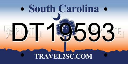 DT19593 South Carolina License Plate