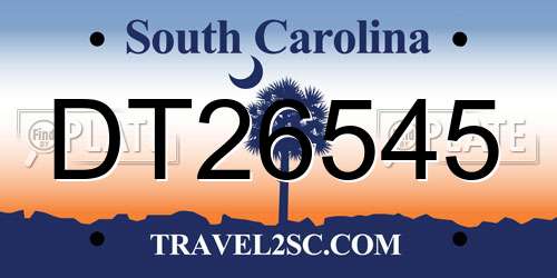 DT26545 South Carolina License Plate
