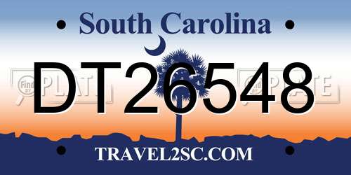 DT26548 South Carolina License Plate