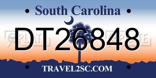 DT26848 South Carolina License Plate