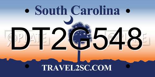 DT2G548 South Carolina License Plate