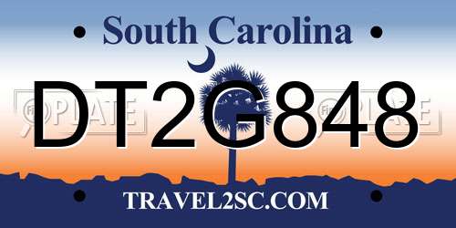DT2G848 South Carolina License Plate