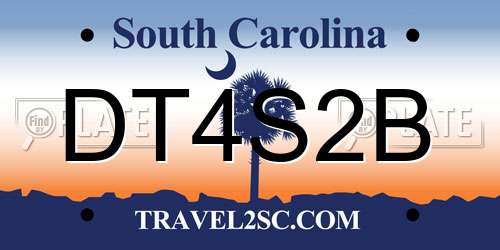 DT4S2B South Carolina License Plate