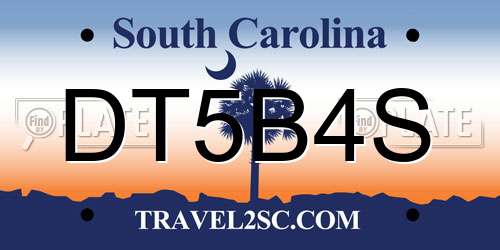 DT5B4S South Carolina License Plate