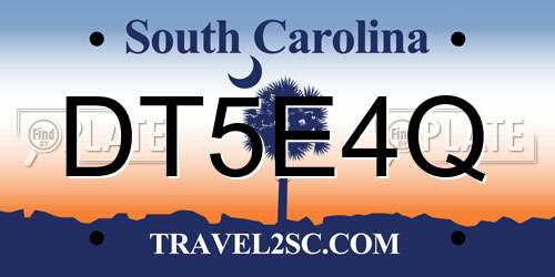 DT5E4Q South Carolina License Plate