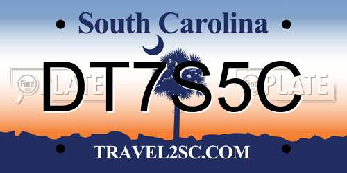 DT7S5C South Carolina License Plate