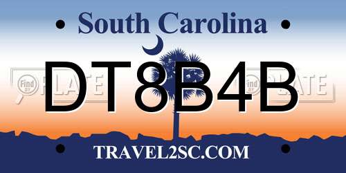 DT8B4B South Carolina License Plate
