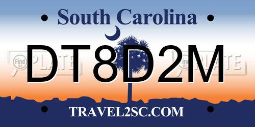 DT8D2M South Carolina License Plate