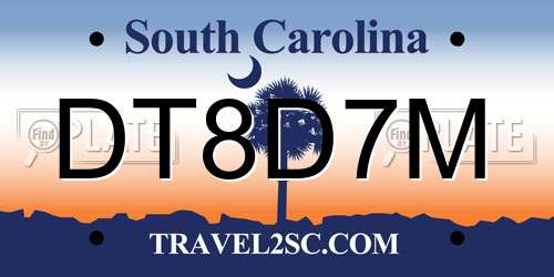 DT8D7M South Carolina License Plate