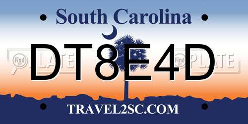 DT8E4D South Carolina License Plate