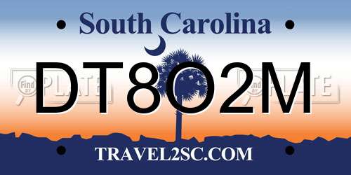 DT8O2M South Carolina License Plate