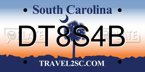 DT8S4B South Carolina License Plate
