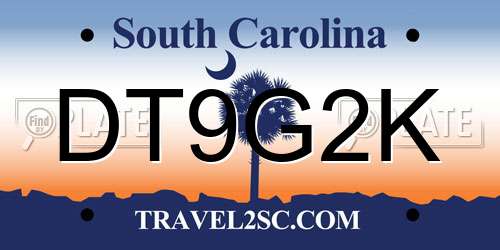 DT9G2K South Carolina License Plate