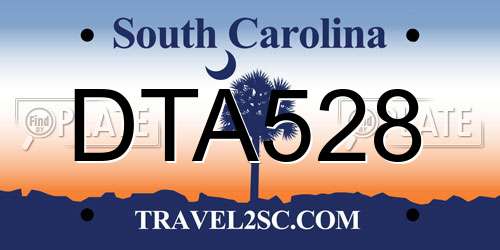 DTA528 South Carolina License Plate