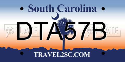 DTA57B South Carolina License Plate
