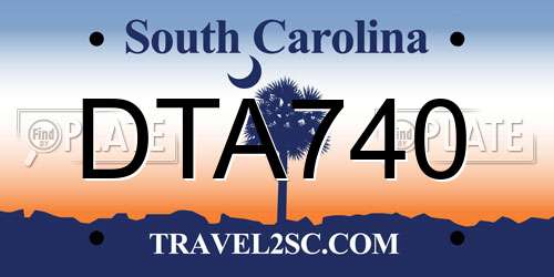 DTA740 South Carolina License Plate