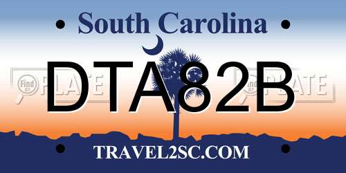 DTA82B South Carolina License Plate