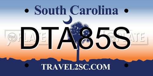 DTA85S South Carolina License Plate
