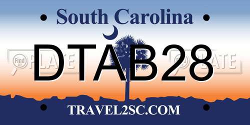 DTAB28 South Carolina License Plate