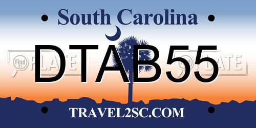 DTAB55 South Carolina License Plate
