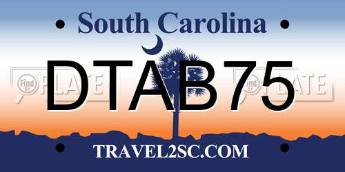DTAB75 South Carolina License Plate