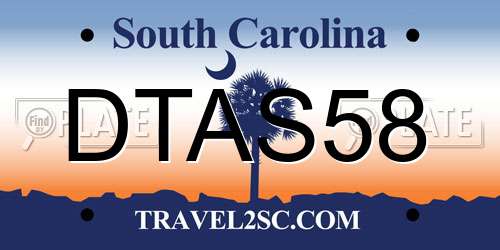 DTAS58 South Carolina License Plate