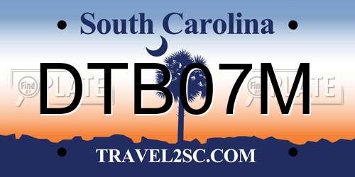 DTB07M South Carolina License Plate