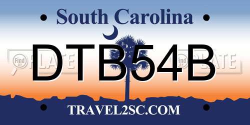 DTB54B South Carolina License Plate