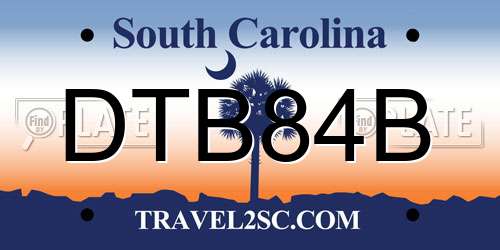 DTB84B South Carolina License Plate