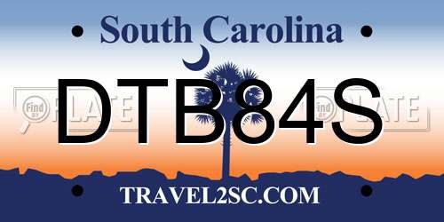 DTB84S South Carolina License Plate