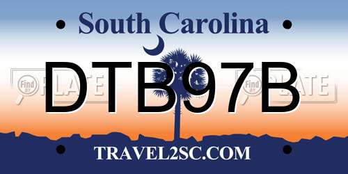 DTB97B South Carolina License Plate