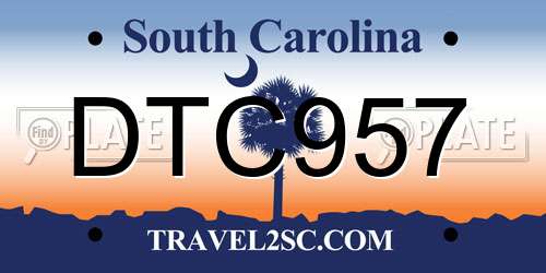 DTC957 South Carolina License Plate