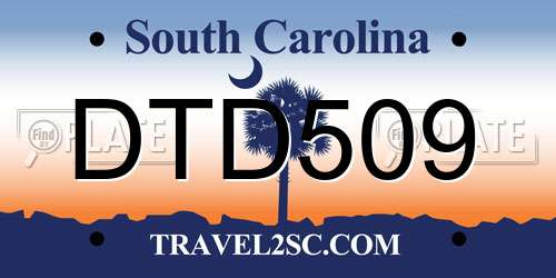 DTD509 South Carolina License Plate