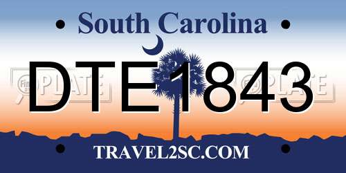 DTE1843 South Carolina License Plate