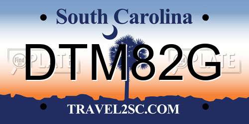 DTM82G South Carolina License Plate