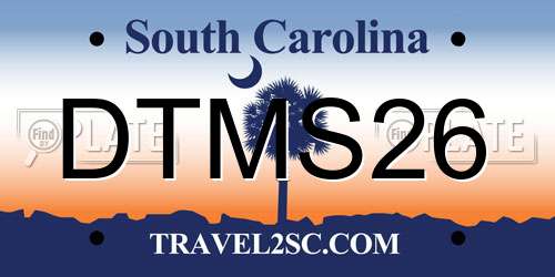 DTMS26 South Carolina License Plate