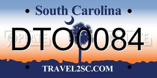 DTO0084 South Carolina License Plate