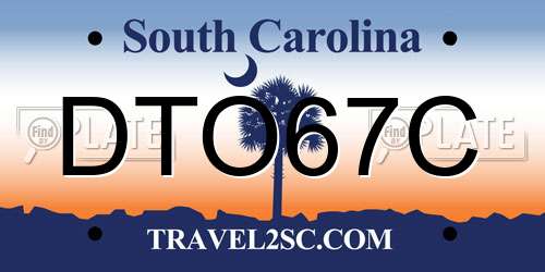 DTO67C South Carolina License Plate
