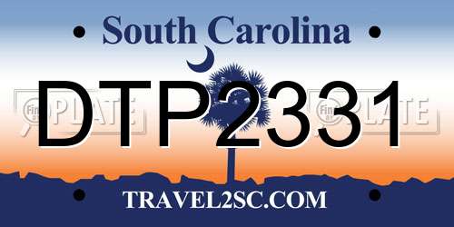DTP2331 South Carolina License Plate