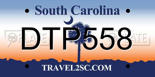 DTP558 South Carolina License Plate