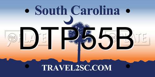 DTP55B South Carolina License Plate