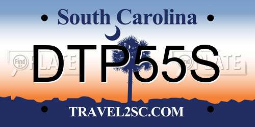 DTP55S South Carolina License Plate
