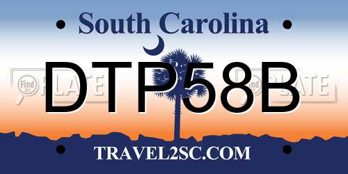 DTP58B South Carolina License Plate