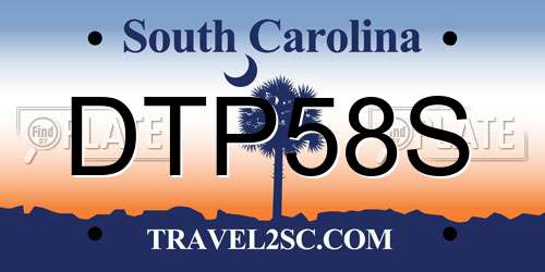 DTP58S South Carolina License Plate