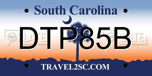 DTP85B South Carolina License Plate